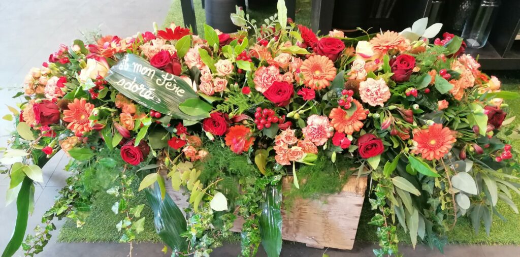 Dessus de cercueil fleurs
